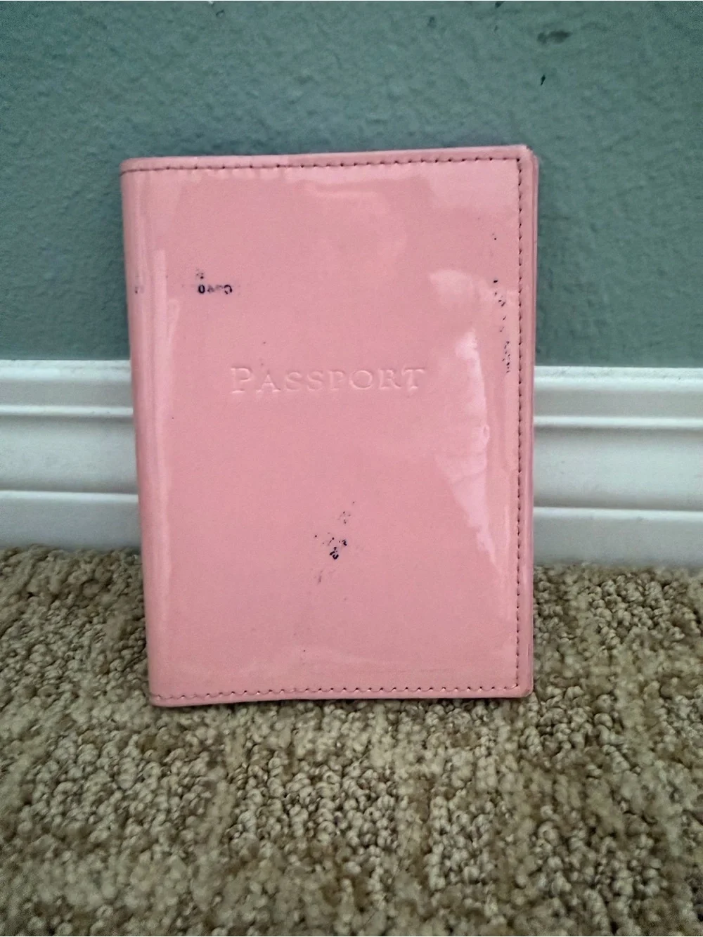 Pink Glossy Tiffany & Co Leather Passport Holder